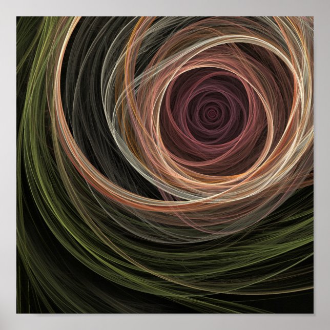 The Rose Digital Abstract Fractal Art Poster (Front)