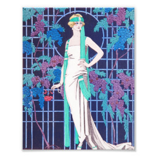 The Roses and the Night Art Deco Photo Print