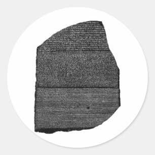The Rosetta Stone Egyptian Granodiorite Stele Classic Round Sticker