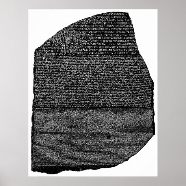 The Rosetta Stone Egyptian Granodiorite Stele Poster (Front)