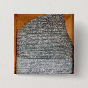 The Rosetta Stone, from Fort St. Julien, 2 Inch Square Button