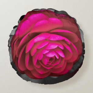The Rosy Camellia  Round Pillow