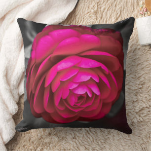 The Rosy Camellia  Throw Pillow