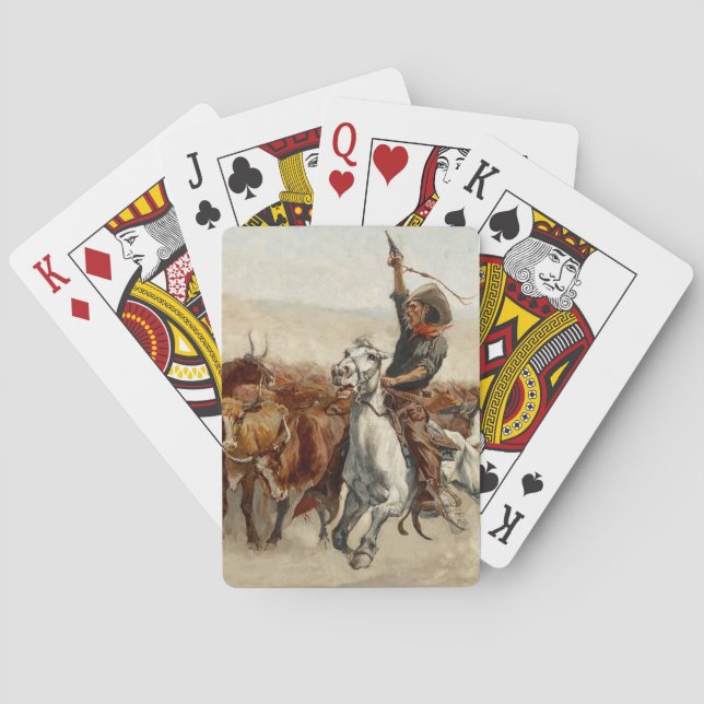 The Roundup Western Art by Frederic Remington Playing Cards (Back)