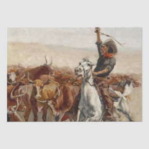 The Roundup Western Art by Frederic Remington Tissue Paper