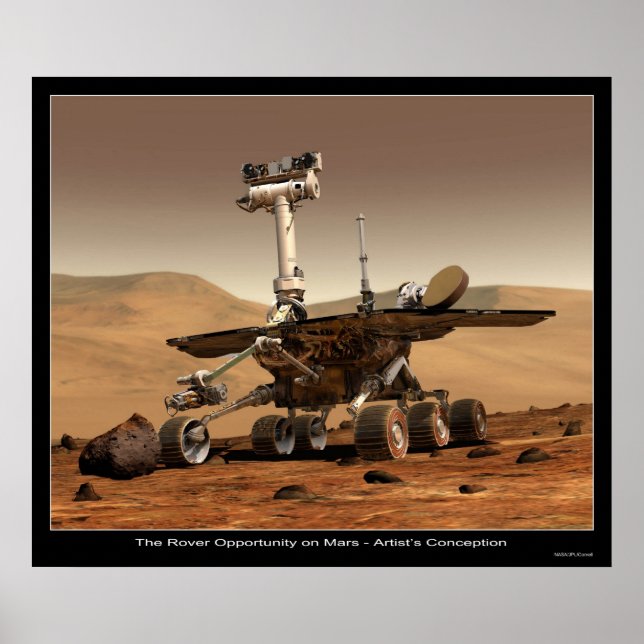 The Rover Opportunity on Mars Poster (Front)