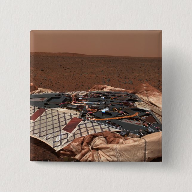 The rover's landing site 2 inch square button (Front)