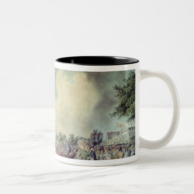 The Rowing Match at Richmond Two-Tone Coffee Mug (Right)