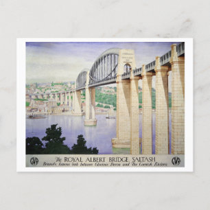 The Royal Albert Bridge, Saltash  Vintage Travel   Postcard