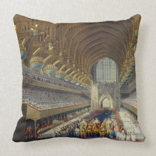The Royal Banquet, First Course, from an album cel Throw Pillow