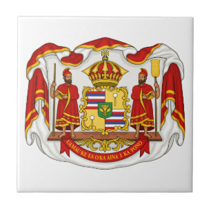 The Royal Coat of Arms of the Kingdom of Hawaii Tile