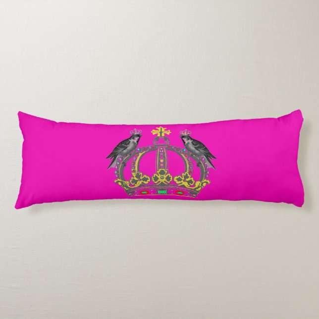 The Royal Crown with Birds Full Body Pillow (Front)