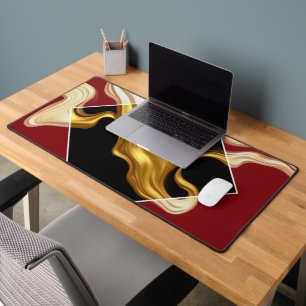 The Royal Flow Regal Crimson Diamond Liquid Gold  Desk Mat