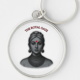 The Royal Gaze - Indian Queen Line Art Keychain