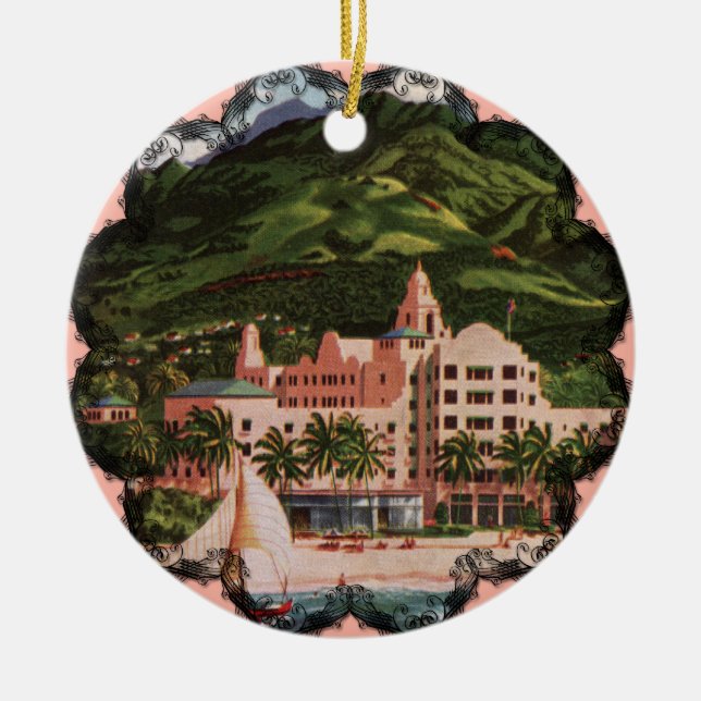 The Royal Hawaiian Hotel Ceramic Ornament (Front)