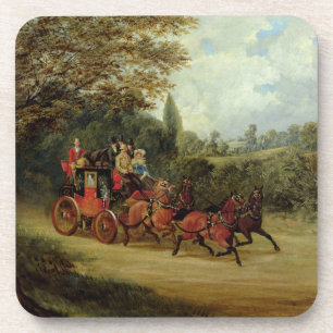 The Royal Mail Coach with Passengers (oil on canva Coaster
