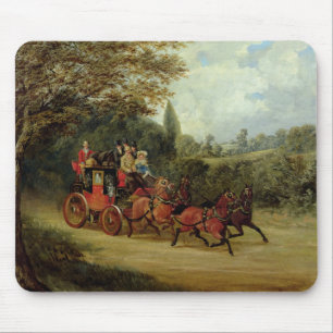 The Royal Mail Coach with Passengers (oil on canva Mouse Pad