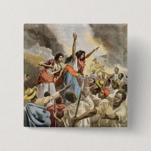 The Royal Princesses Preaching the Holy War 2 Inch Square Button
