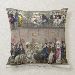 The Royal Saloon, Piccadilly, from 'The English Sp Throw Pillow
