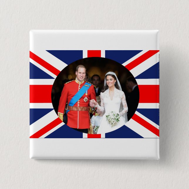 The Royal Wedding 11 2 Inch Square Button (Front)