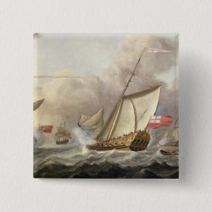 The Royal Yacht 'Mary' Exchanging Salutes 2 Inch Square Button