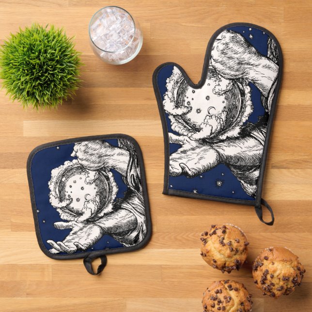The Rubaiyat of Omar Khayyam Creation Oven Mitt & Pot Holder Set (Top Down)