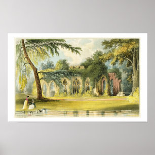 The Ruins, Frogmore, 1828 (colour litho) Poster