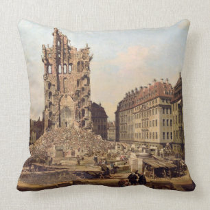 The Ruins of the old Kreuzkirche, Dresden Throw Pillow