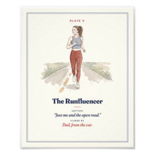 The Runfluencer Funny Running Field Guide Photo Print
