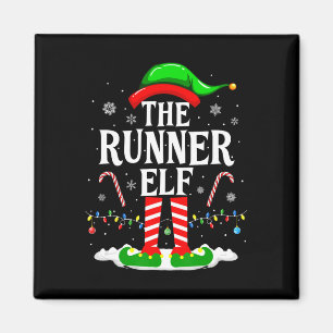 The Runner Elf Xmas Funny Runners Christmas Runnin Magnet