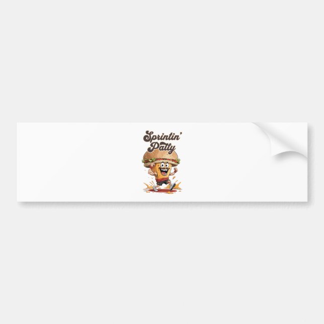 The Running Cheeseburger Bumper Sticker (Front)