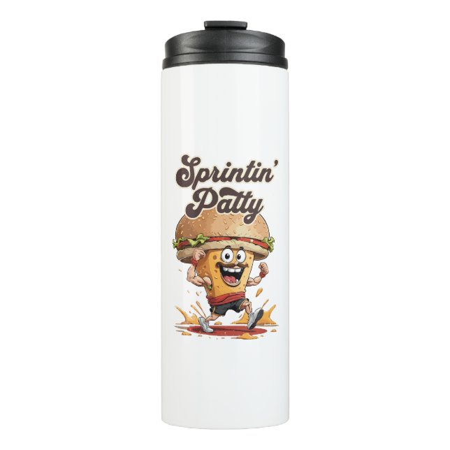 The Running Cheeseburger Thermal Tumbler (Front)