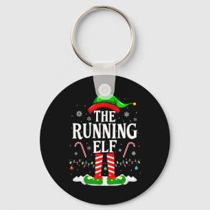 The Running Elf Xmas Running Funny Runner Christma Keychain