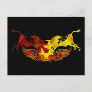 The running of the bulls postcard