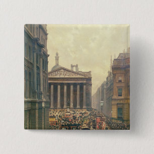 The Rush Hour by the Royal Exchange from Queen 2 Inch Square Button