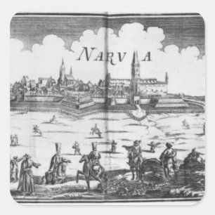 The Russian army besieging Narva in 1700 Square Sticker