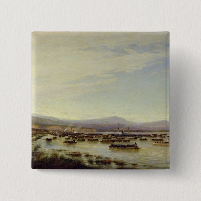 The Russian Army crossing the Danube 2 Inch Square Button (Front)
