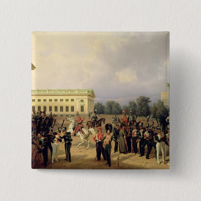 The Russian Guard in Tsarskoye Selo 2 Inch Square Button (Front)