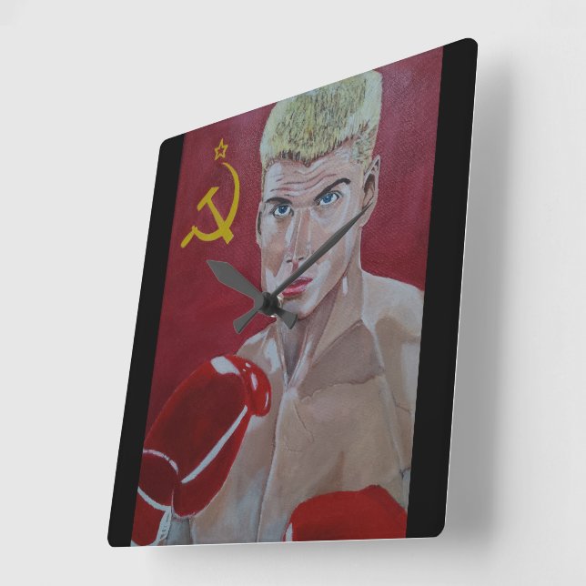 The Russian Painting by Alfred Fox Square Wall Clock (Angle)