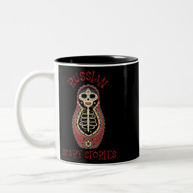 The Russian Scary Stories Matryoshka Nesting Doll Two-Tone Coffee Mug (Left)