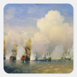 The Russo-Swedish Sea War near Kronstadt in 1790 Square Sticker