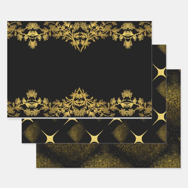 The Rustic Black Gold Collection - Wrapping Paper (Set)