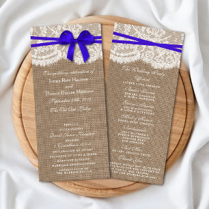 The Rustic Blue Bow Wedding Collection Programs