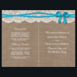 The Rustic Blue Bow Wedding Collection Programs<br><div class="desc">The rustic blue bow wedding collection is a stunning design featuring a lovely rustic burlap effect background with a romantic vintage white lace effect trim and a stunning blue bow. These programs can be personalized for your special occasion and would make the perfect template for weddings, bridal showers, engagement parties,...</div>