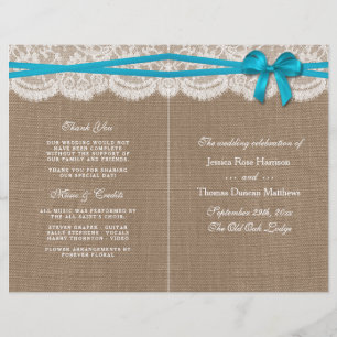 The Rustic Blue Bow Wedding Collection Programs