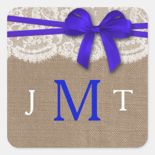 The Rustic Blue Bow Wedding Collection Seals