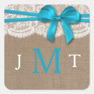 The Rustic Blue Bow Wedding Collection Seals