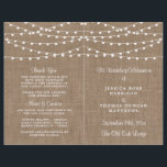 The Rustic Burlap String Lights Wedding Collection<br><div class="desc">Simple yet elegant, the string lights on rustic burlap wedding collection is a stunning design featuring lovely white hanging string lights on a burlap effect background, which is perfect for any rustic wedding celebration. These programs can be personalized for your special occasion and would make the perfect order of service...</div>