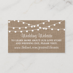 The Rustic Burlap String Lights Wedding Collection Enclosure Card