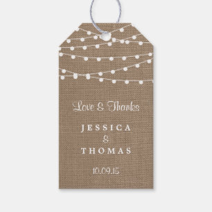 The Rustic Burlap String Lights Wedding Collection Gift Tags